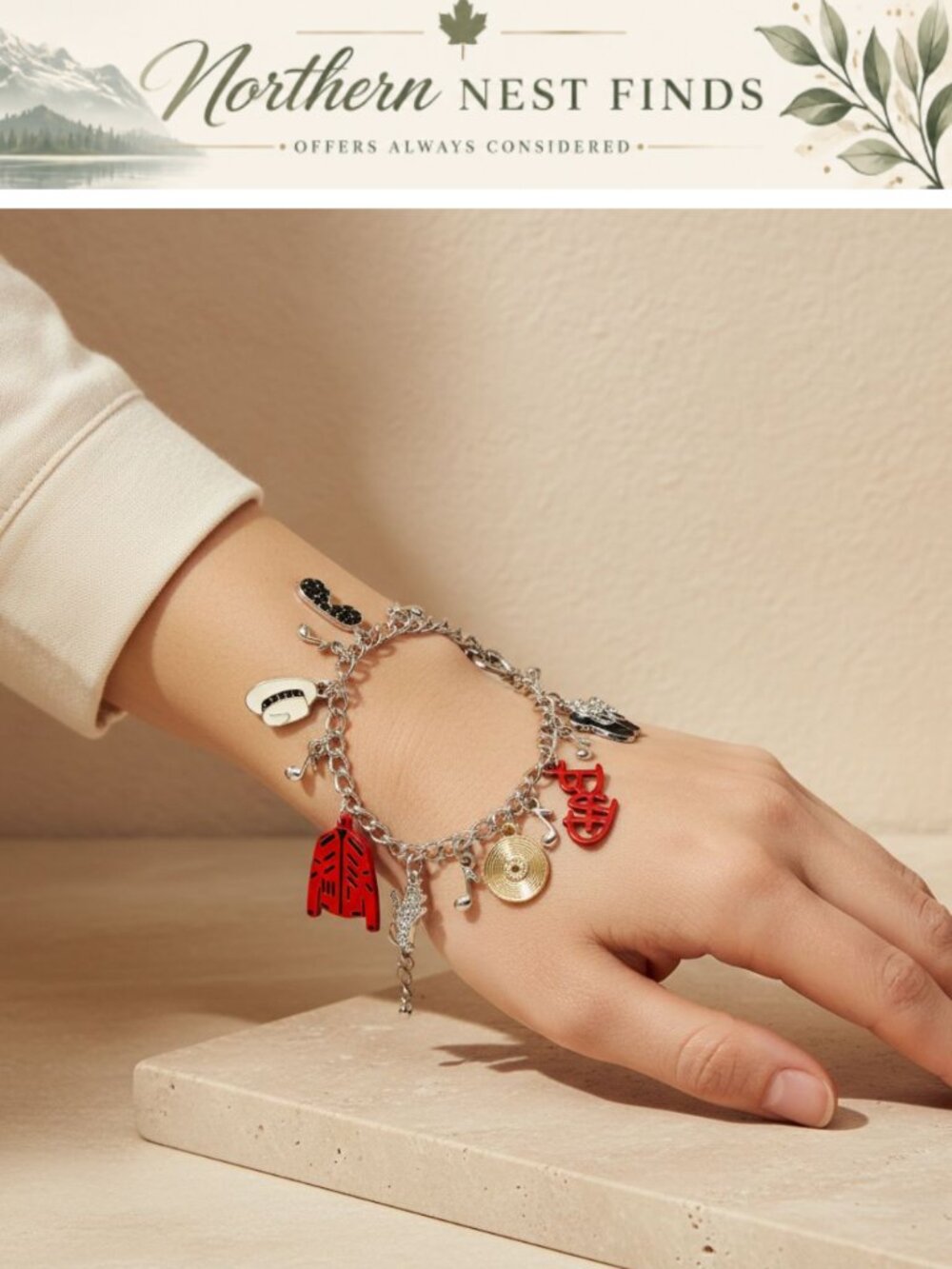 MJ Inspired Charm Bracelet Rockstar Superstar Merch Fan Gift